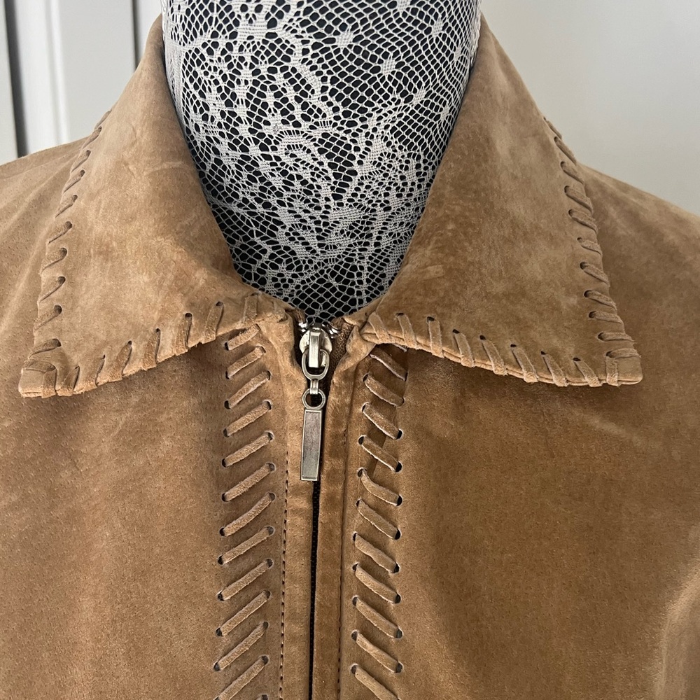Ameri Mode Genuine Leather Jacket Women’s Small Tan SuedeWestern BohoStyle5559 - Picture 2 of 14